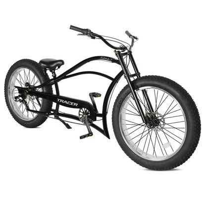 Tracer 26" Siena Chopper Stretch Cruiser Fat Tire Bike - MB-SIENA-M-BK/PLS
