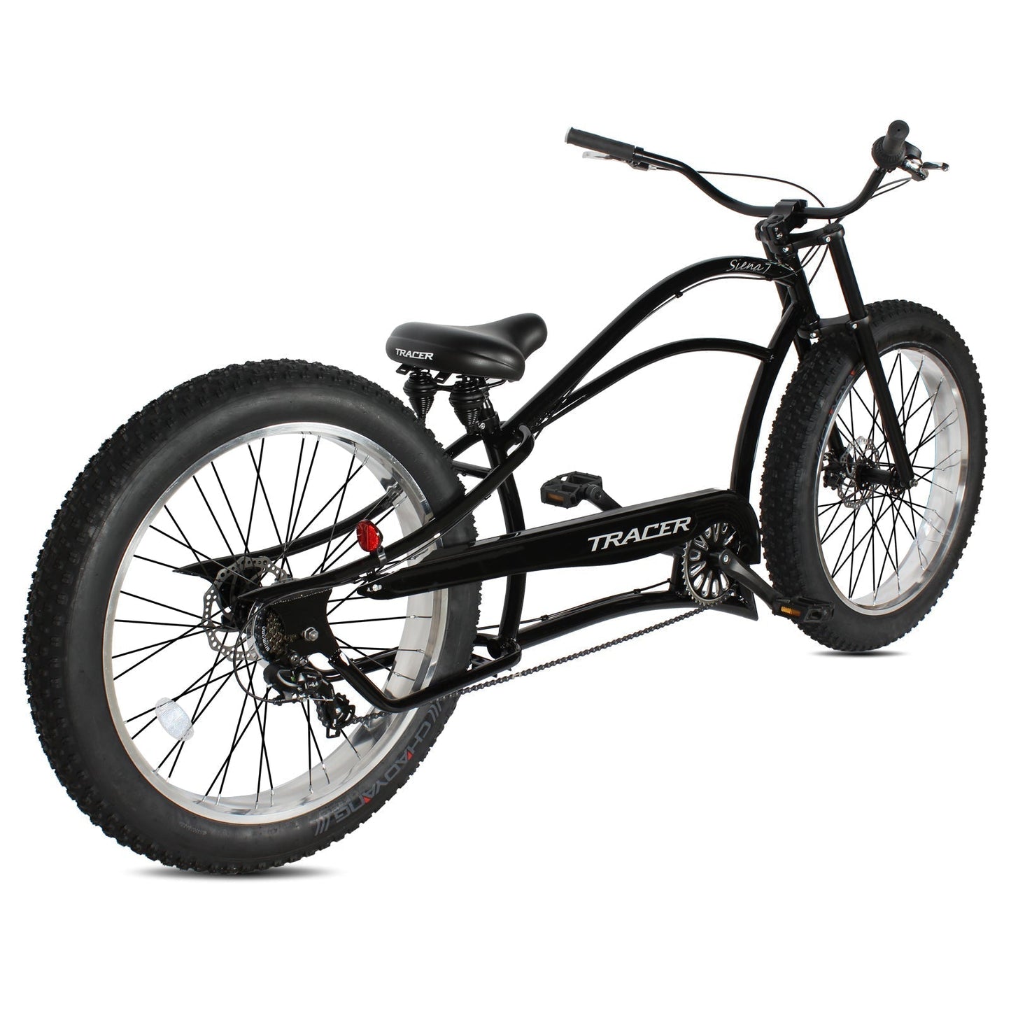 Tracer 26" Siena Chopper Stretch Cruiser Fat Tire Bike - MB-SIENA-M-BK/PLS