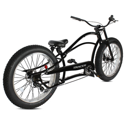 Tracer 26" Siena Chopper Stretch Cruiser Fat Tire Bike - MB-SIENA-M-BK/PLS