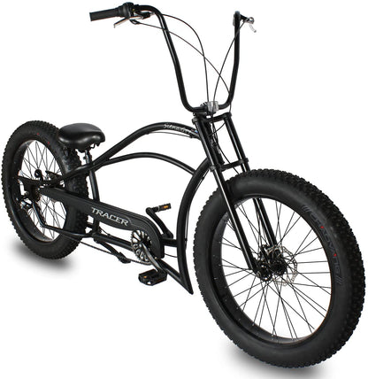 Tracer 26" Siena GT Chopper Stretch Cruiser Fat Tire Oversized Frame Bike - MB-SIENA GT-BK/PLS