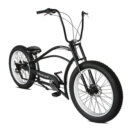 Tracer 26" Siena GT Chopper Stretch Cruiser Fat Tire Oversized Frame Bike - MB-SIENA GT-BK/PLS