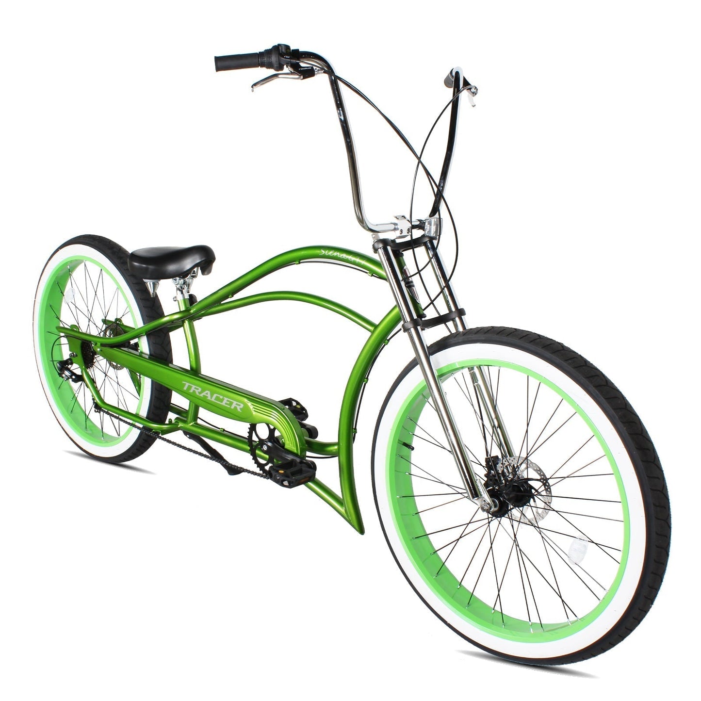 Tracer 29" Siena GT-7 Chopper Stretch Cruiser Fat Tire 7-Speed Bike - MB-SIENA GT 7-29-GRN/GRN