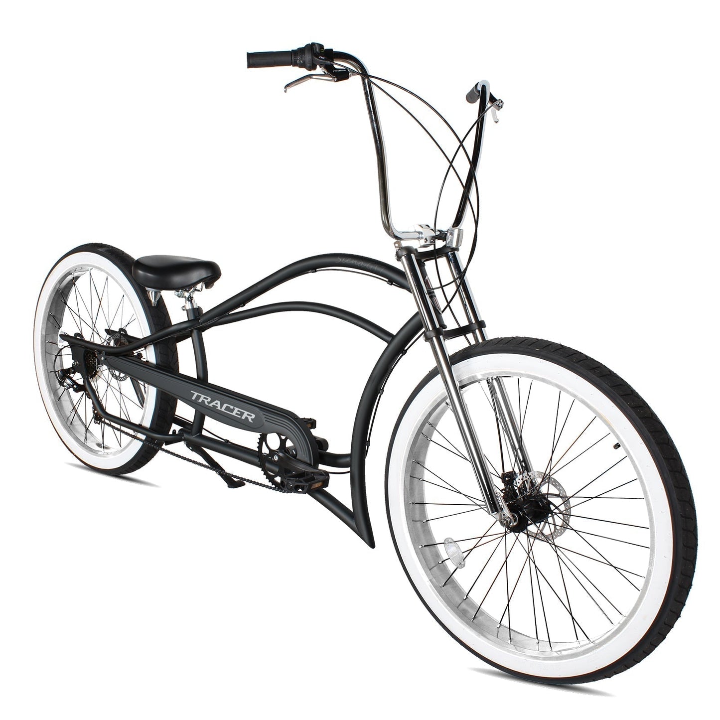 Tracer 29" Siena GT-7 Chopper Stretch Cruiser Fat Tire 7-Speed Bike - MB-SIENA GT 7-29-GRN/GRN