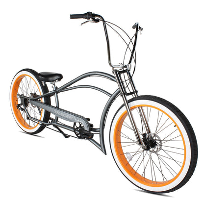 Tracer 29" Siena GT-7 Chopper Stretch Cruiser Fat Tire 7-Speed Bike - MB-SIENA GT 7-29-GRN/GRN