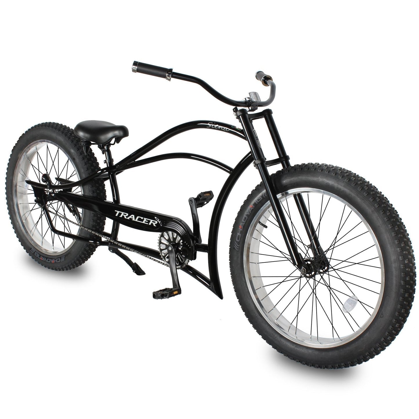 Tracer 26" Siena Chopper Stretch Cruiser Fat Tire Bike - MB-SIENA-M-BK/PLS