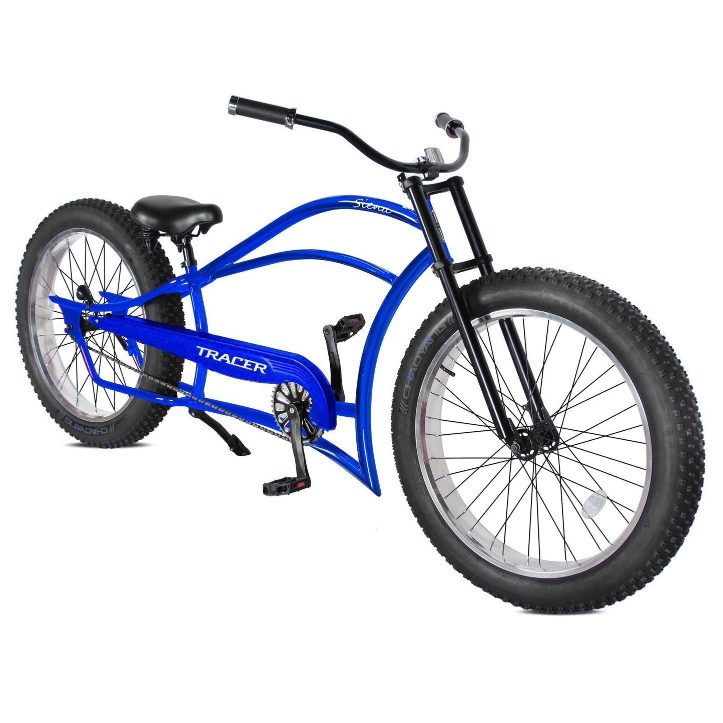 Tracer 26" Siena Chopper Stretch Cruiser Fat Tire Bike - MB-SIENA-M-BK/PLS