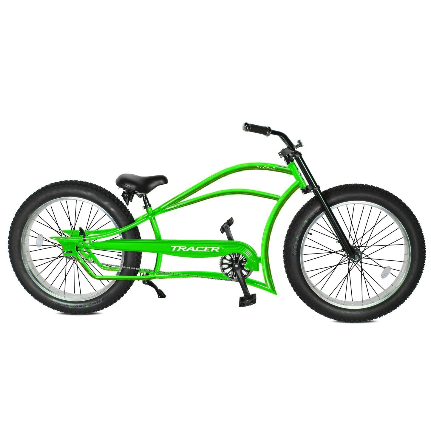 Tracer 26" Siena Chopper Stretch Cruiser Fat Tire Bike - MB-SIENA-M-BK/PLS
