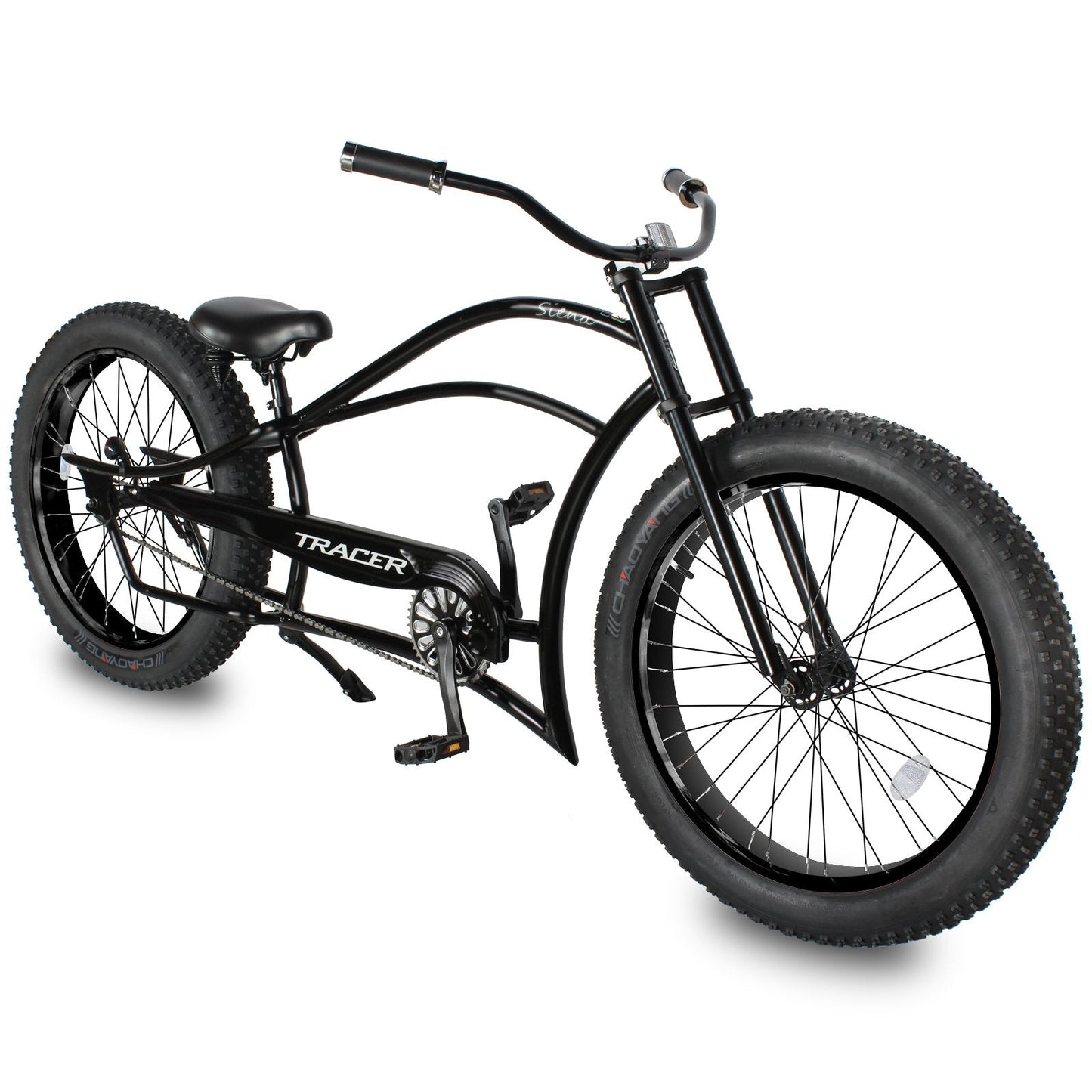 Tracer 26" Siena Chopper Stretch Cruiser Fat Tire Bike - MB-SIENA-M-BK/PLS