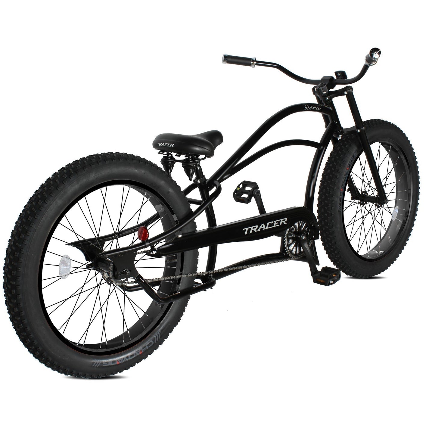 Tracer 26" Siena Chopper Stretch Cruiser Fat Tire Bike - MB-SIENA-M-BK/PLS