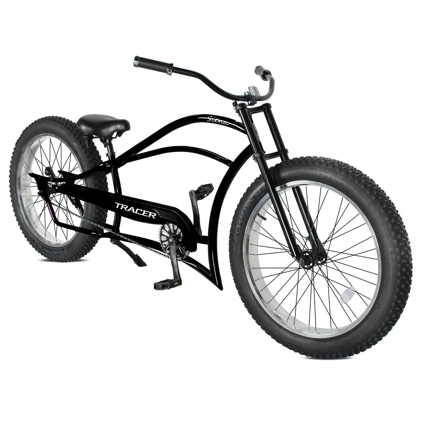 Tracer 26" Siena Chopper Stretch Cruiser Fat Tire Bike - MB-SIENA-M-BK/PLS
