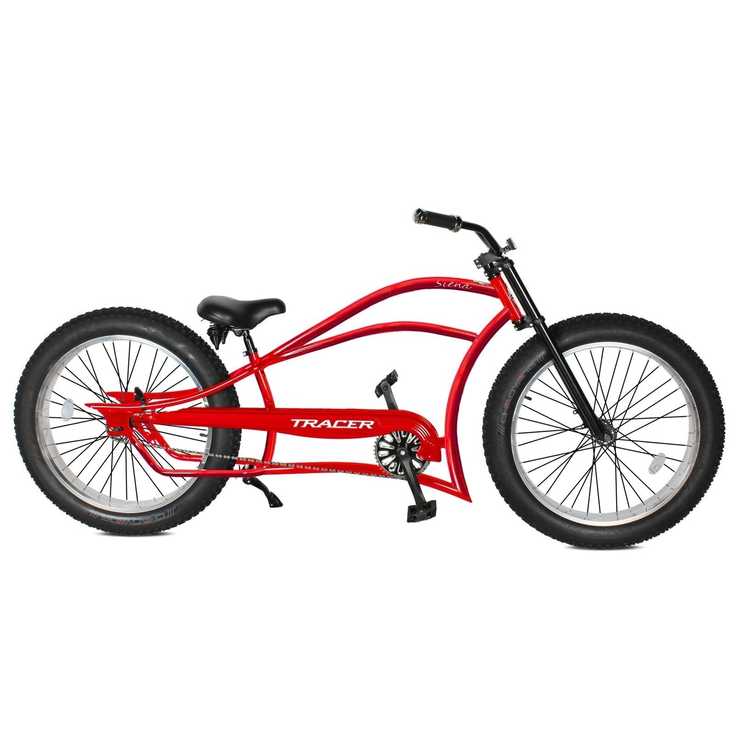 Tracer 26" Siena Chopper Stretch Cruiser Fat Tire Bike - MB-SIENA-M-BK/PLS