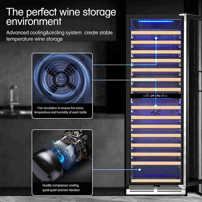 BODEGAcooler 24" Free Standing 174 Bottles Wine Cooler Dual Zone - JC-428B