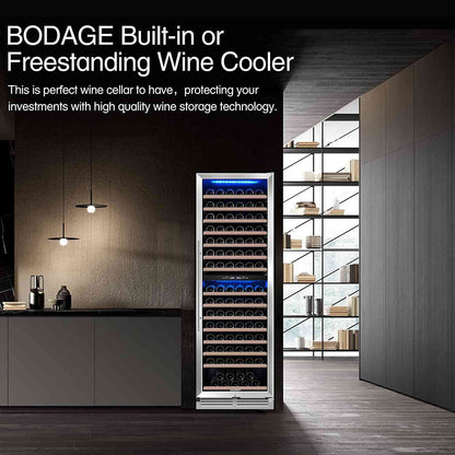 BODEGAcooler 24" Free Standing 174 Bottles Wine Cooler Dual Zone - JC-428B