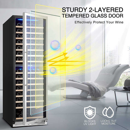 BODEGAcooler 24" Free Standing 174 Bottles Wine Cooler Dual Zone - JC-428B