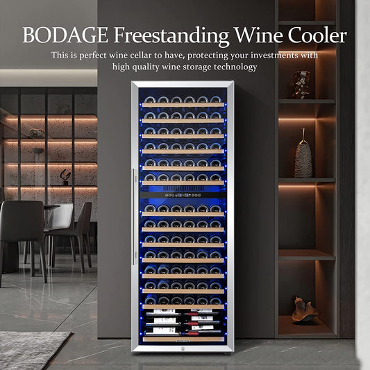 BODEGAcooler 24" Large Capacity 154 Bottles Wine Cooler Dual Zone - YC-408C
