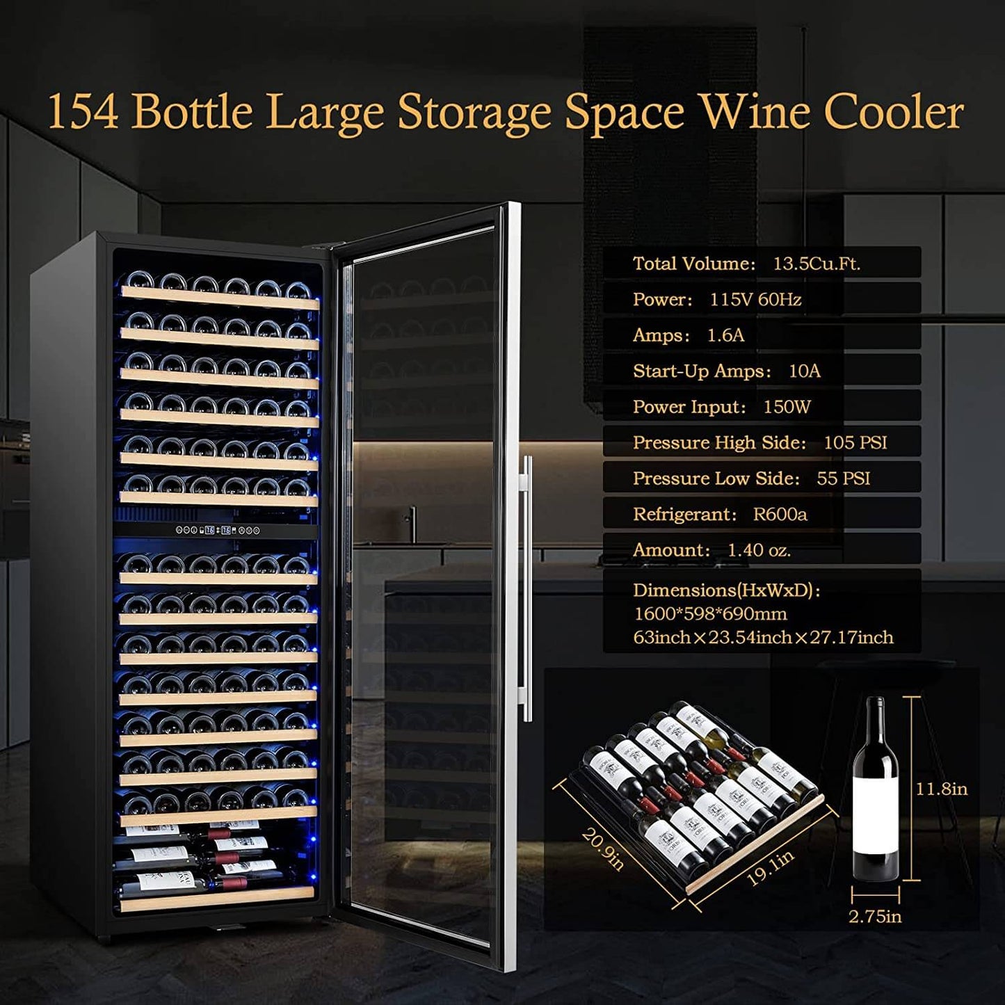BODEGAcooler 24" Large Capacity Wine Cooler - YC-510A