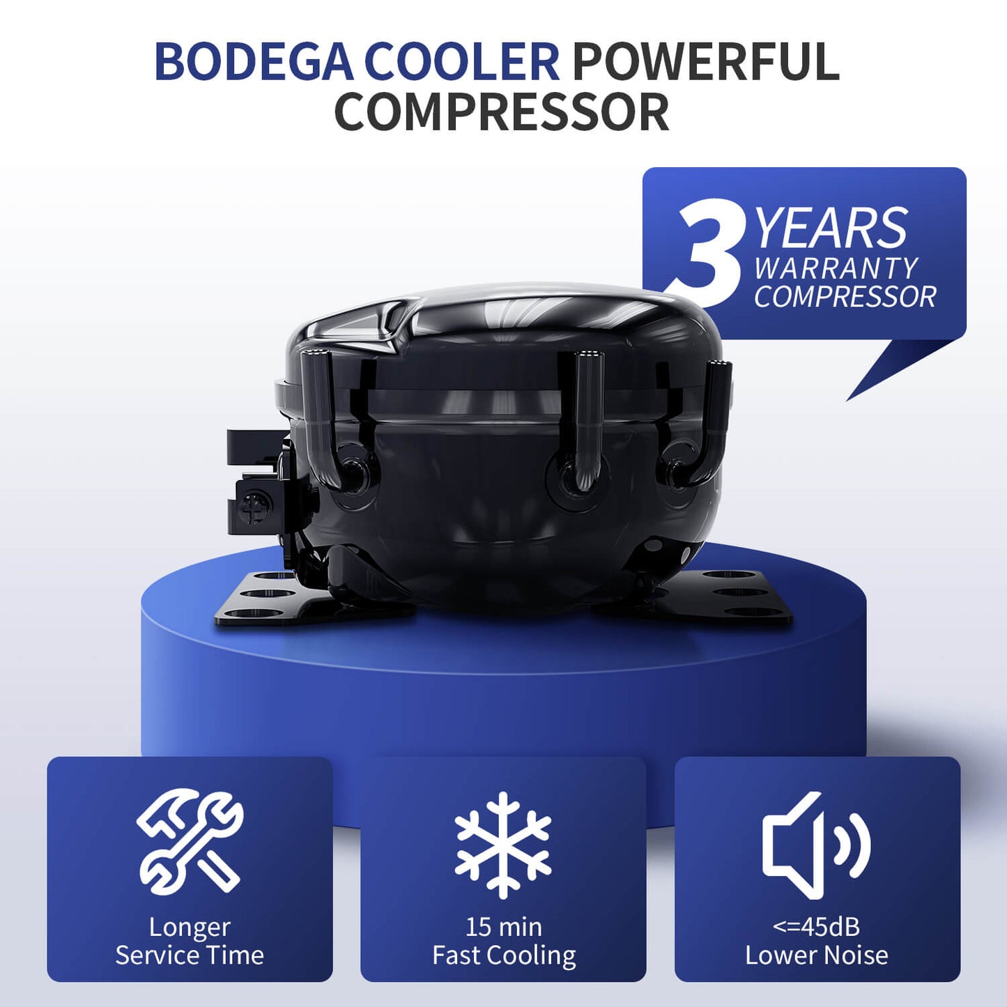 BODEGAcooler Mini 12V Portable Freezer J9 10Qt/9L with Battery - J9