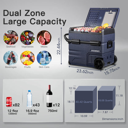 BODEGAcooler 12Volt Refrigerator TWW55 59Qt/55L Dual Zone - TWW55