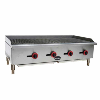 Saba - CB-48, Commercial 48" Radiant Charbroiler 4 Burners Cooktop Natural Gas/Liquid Propane - CB-48