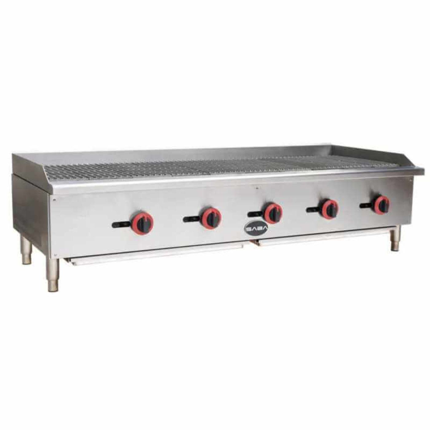 Saba - CB-60, Commercial 60" Radiant Charbroiler 5 Burners Cooktop Natural Gas/Liquid Propane - CB-60