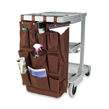 Hospitality 1 Source CB12BR 12 Pocket Caddy Bag 21" x 32" — Brown Case Pack of 6 Pieces - CB12BR