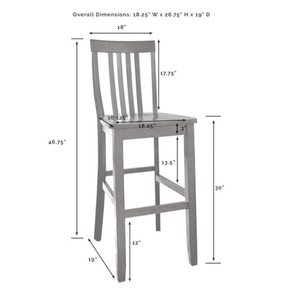 Crosley School House 18.25 Inch 2pc Bar Stool Set - CF500330