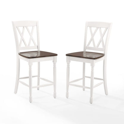 Crosley Shelby 18 Inch 2pc Counter Stool Set Distressed-White - CF501024-WH