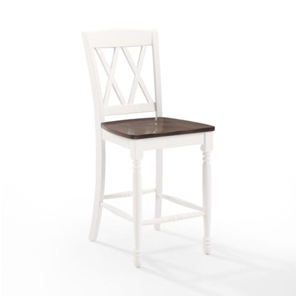 Crosley Shelby 18 Inch 2pc Counter Stool Set Distressed-White - CF501024-WH