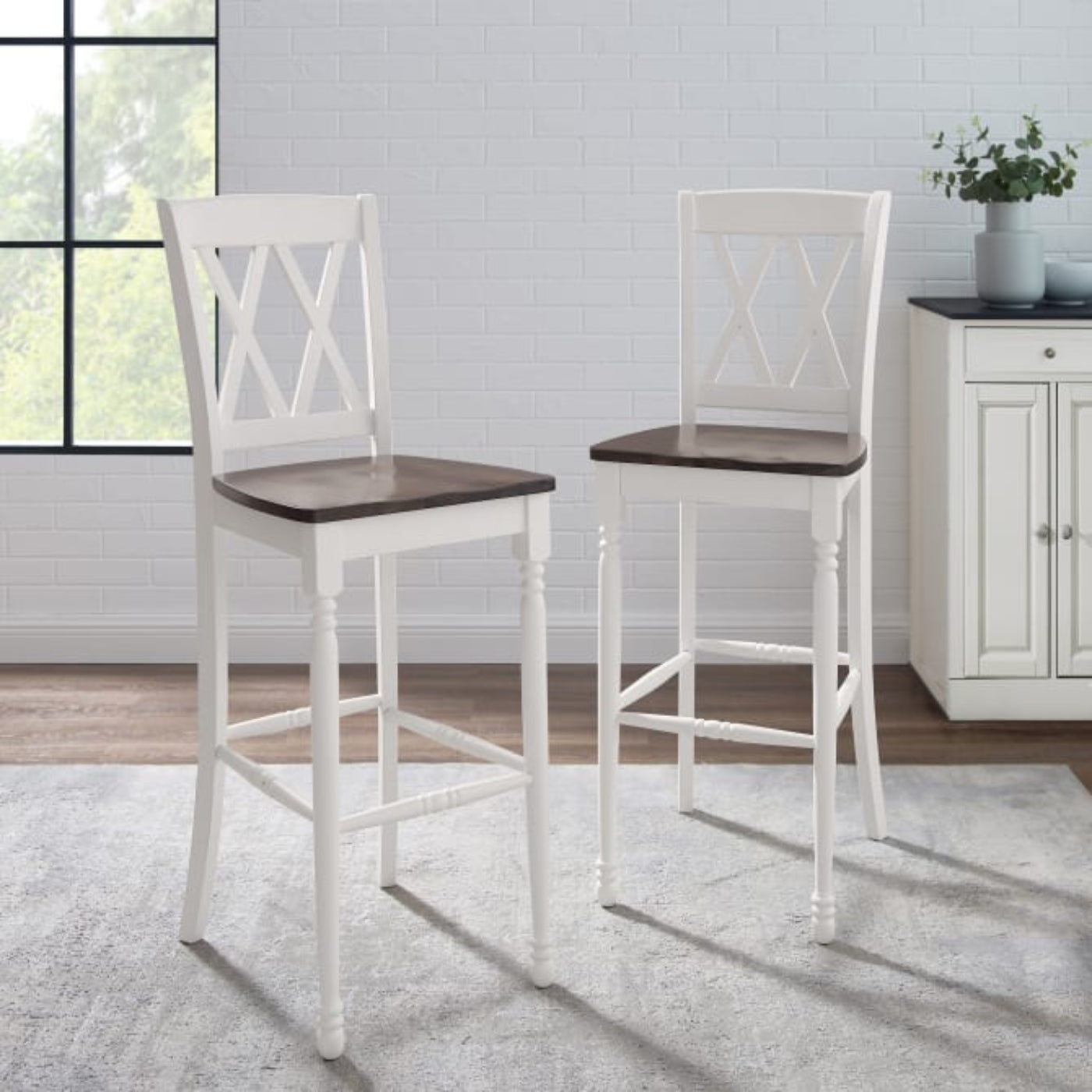 Crosley Shelby 18 Inch 2pc Bar Stool Set - CF501030-WH