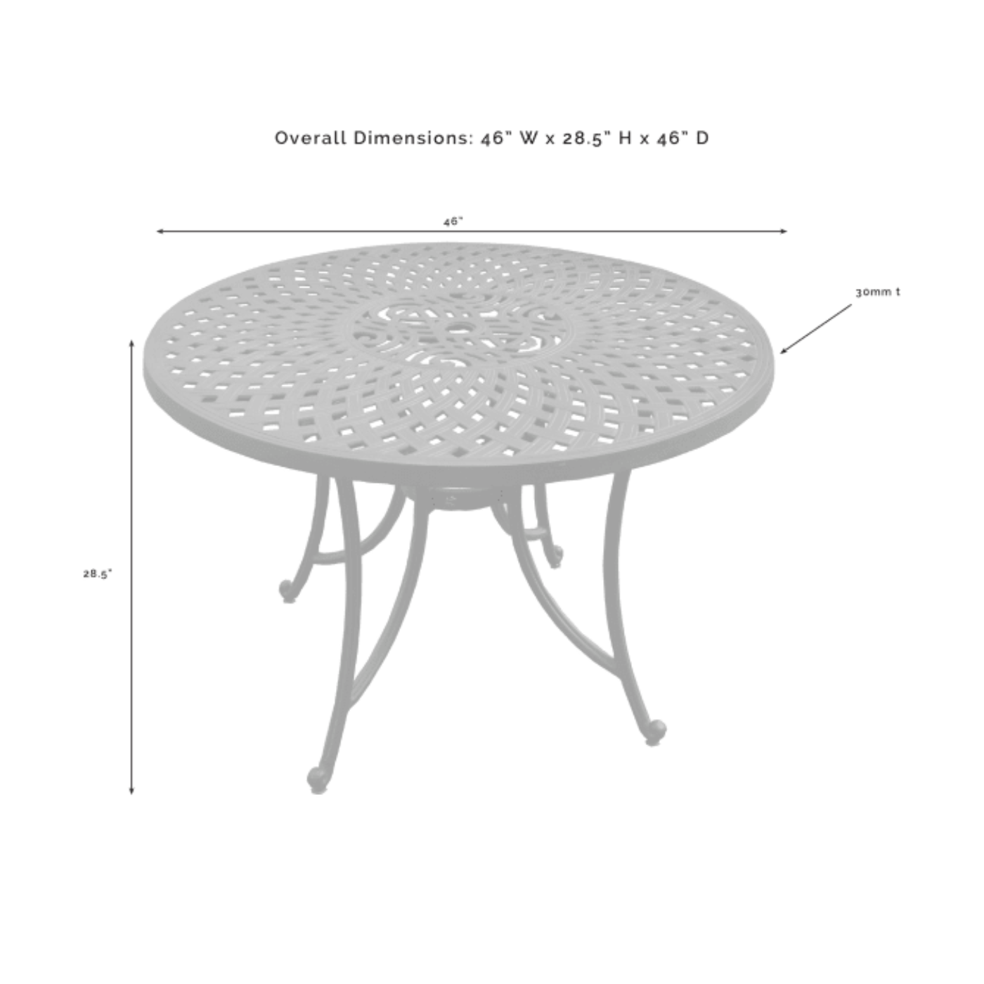 Crosley Sedona 46 Inch Dining Table Black - CO600148-BK