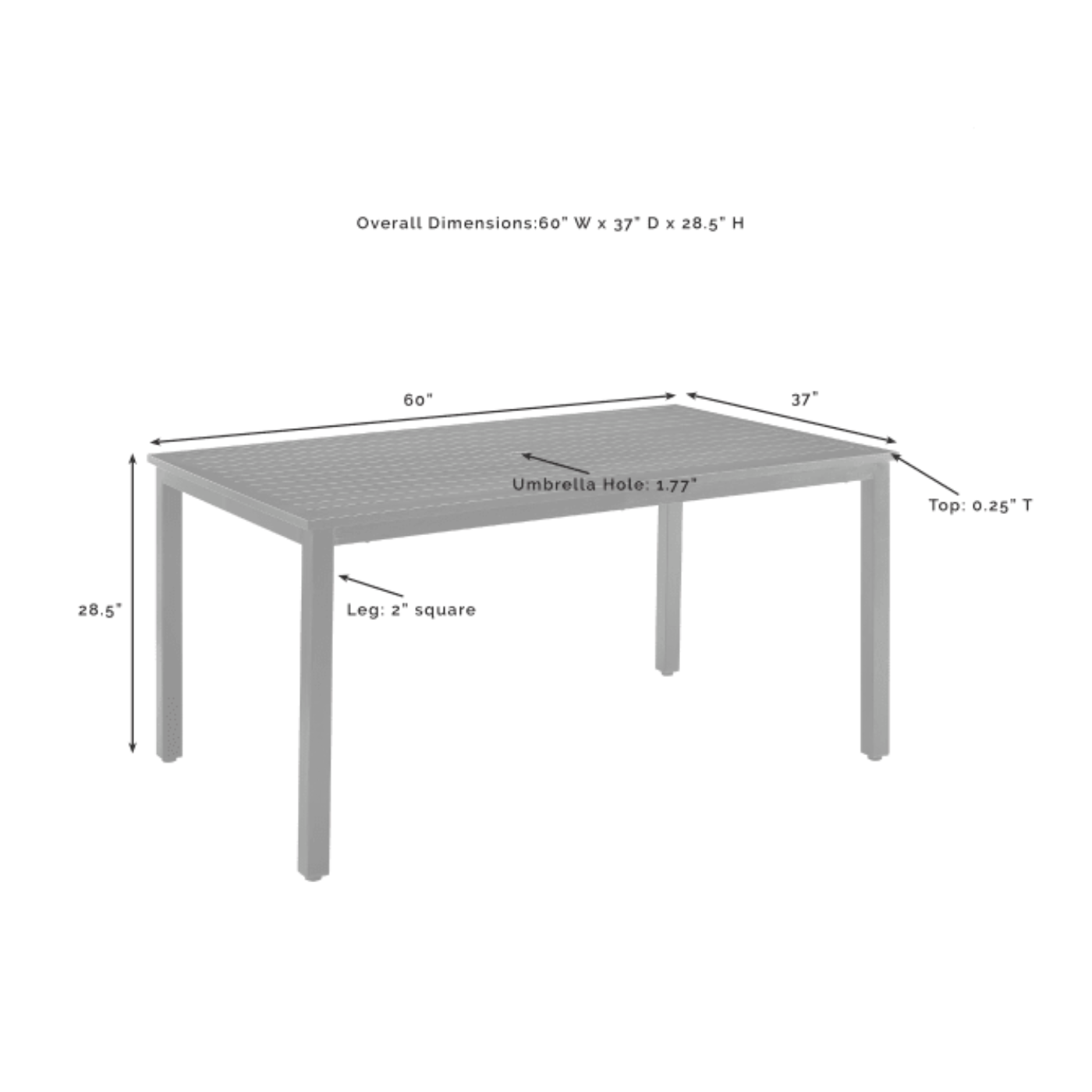 Crosley Kaplan 60 Inch Outdoor Metal Dining Table Oil-Rubbed Bronze - CO6215-BZ