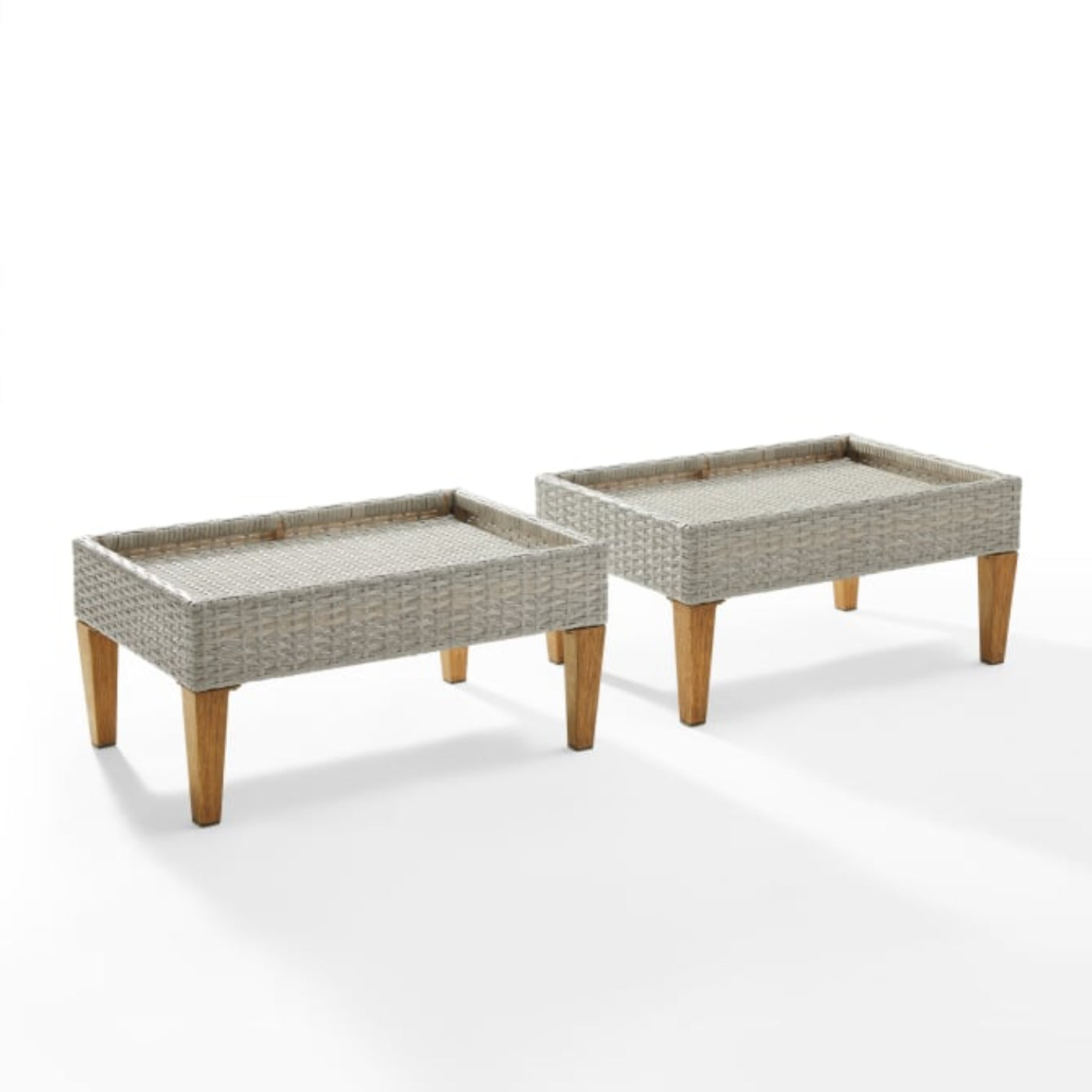 Crosley Capella 2pc Outdoor Wicker Ottoman Set - CO6335