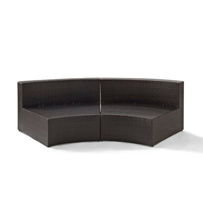 Crosley Catalina 83 Inch Outdoor Wicker Round Sectional Sofa - CO7120