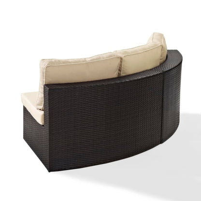 Crosley Catalina 83 Inch Outdoor Wicker Round Sectional Sofa - CO7120