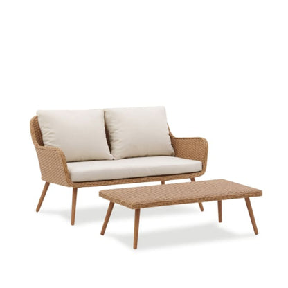 Crosley Landon 2pc Outdoor Wicker Conversation Set Oatmeal  - CO7186-LB