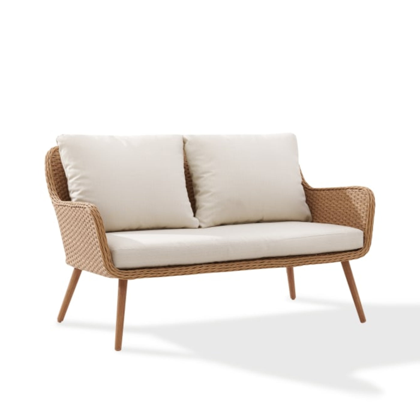 Crosley Landon 2pc Outdoor Wicker Conversation Set Oatmeal  - CO7186-LB