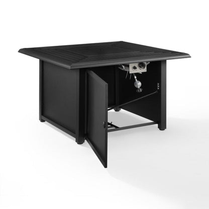 Crosley Dante 41 7/8 Inch Metal Fire Table - Black - CO9014-BK