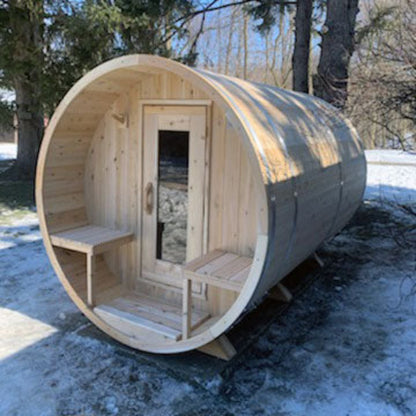 Dundalk LeisureCraft Canadian Timber Serenity 3-4 Person Barrel Sauna CTC2245W - CTC2245W-NH