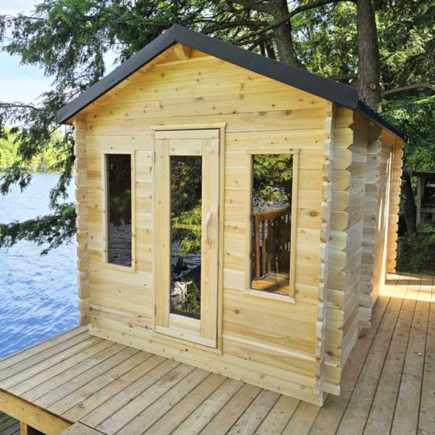 Dundalk LeisureCraft Canadian Timber Georgian 5-6 Person Cabin Sauna with Changeroom - CTC88CE