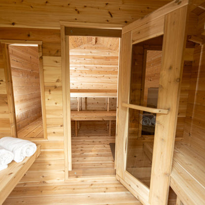 Dundalk LeisureCraft Canadian Timber Georgian 5-6 Person Cabin Sauna with Changeroom - CTC88CE