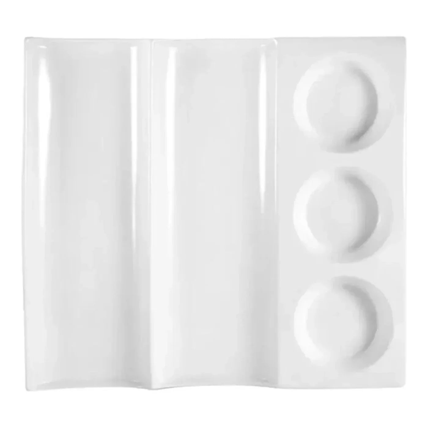 CAC China Contemporary Tray W/ Bamboo Rim 12" Case of 12 Pcs - CTY-23