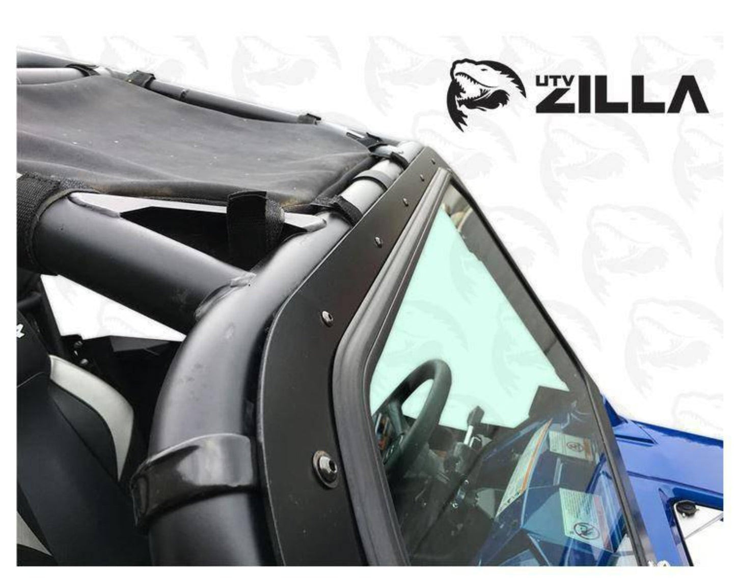 UTVZILLA Polaris RZR 570, 800, XP 900 Full Glass Windshield with Wiper (2008+) - ZL-RZ800-WS-GLS-BLK-Y