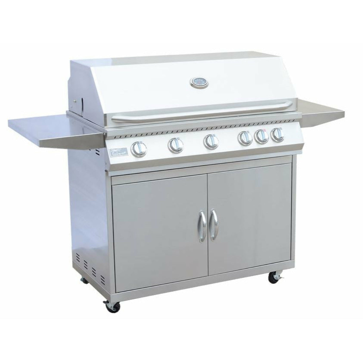 KOKOMO 5 Burner 40 Inch Cart Model BBQ Grill With Locking Casters 304 Stainless Steel - KO-BAK5BG+KO-BAK5BGC