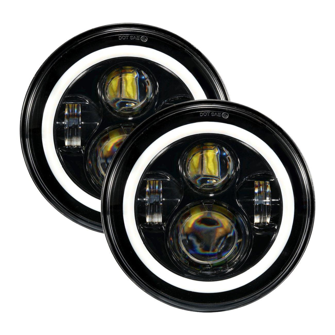 Auxbeam 7" LED Halo Headlights + 4" Inch LED Fog Lights with DRL + 5D-PRO 52" Straight LED Light Bar + Windshield Mounting Brackets + 18W Spot Beam Pod Lights Set for for Jeep Wrangler JK - GP00007760