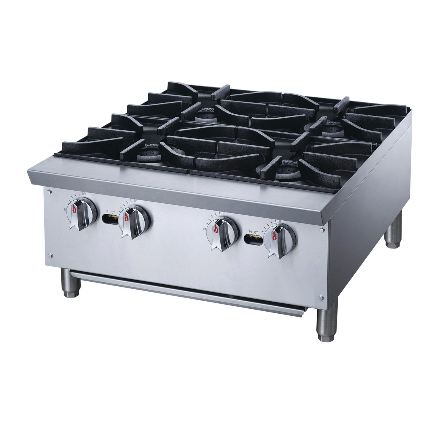 Chef AAA Commercial 24" Hot Plate with 4 Burners NG - TCHPA24