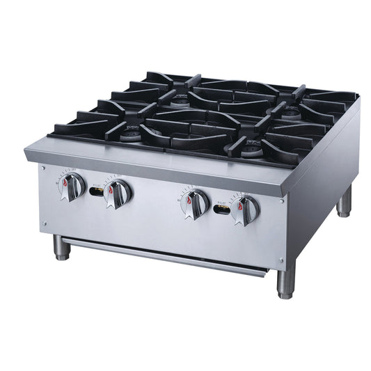 Chef AAA Commercial 24" Hot Plate with 4 Burners NG - TCHPA24