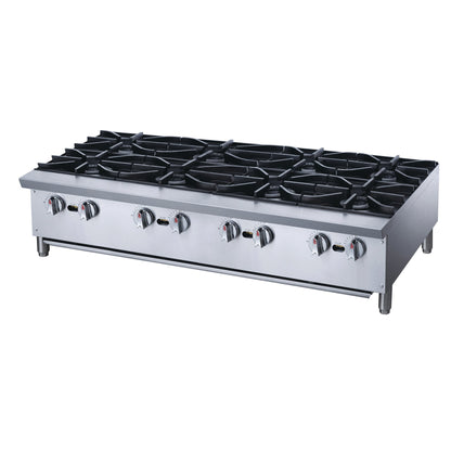 Chef AAA - TCHPA48 Commercial 48" Hot Plate with 8 Burners NG - TCHPA48
