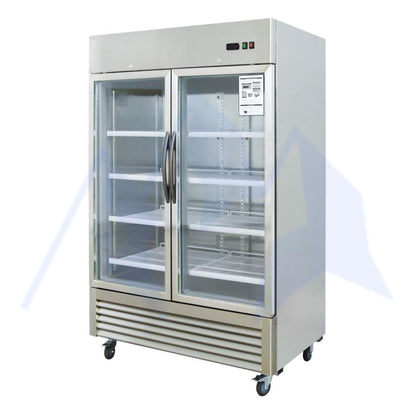 Chef AAA - TR-49BG 55" 2 Glass Door Reach-in Refrigerator 41.7 Cu. ft. - TR-49BG