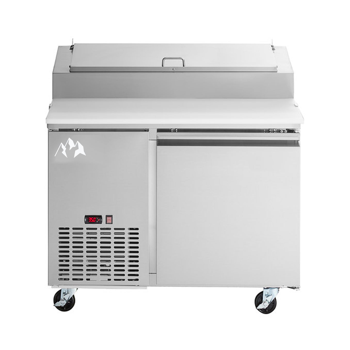 Chef AAA - APPT-49-HC, Commercial 49" Pizza Prep Table Refrigerator 6 Pans 1 Door Stainless Steel 6 cu.ft. - APPT-49-HC