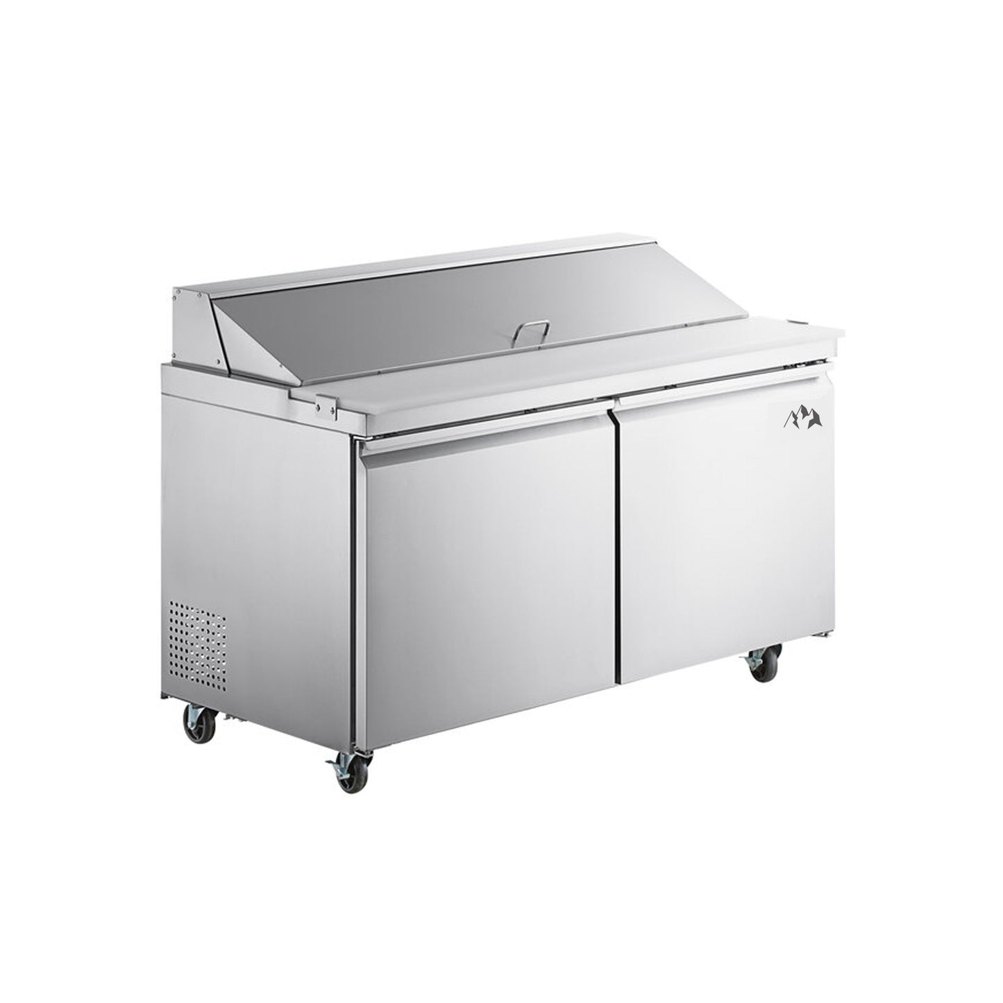 Chef AAA - SS-PT-60M-HC, Commercial 60" Sandwich Prep Table Refrigerator MEGA TOP 24 Pans 2 Door Stainless Steel 15 cu.ft - SS-PT-60M-HC